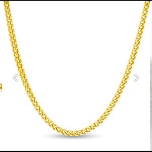 Men’s Franco, 3.2 mm, 24” yellow gold over stainless steel chain